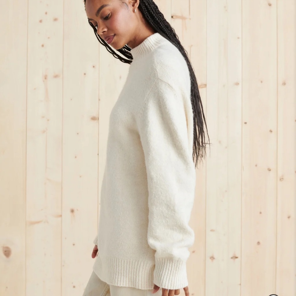 Jenni Kayne Oversized Cotton Pullover Ivory Medium NEW with tags